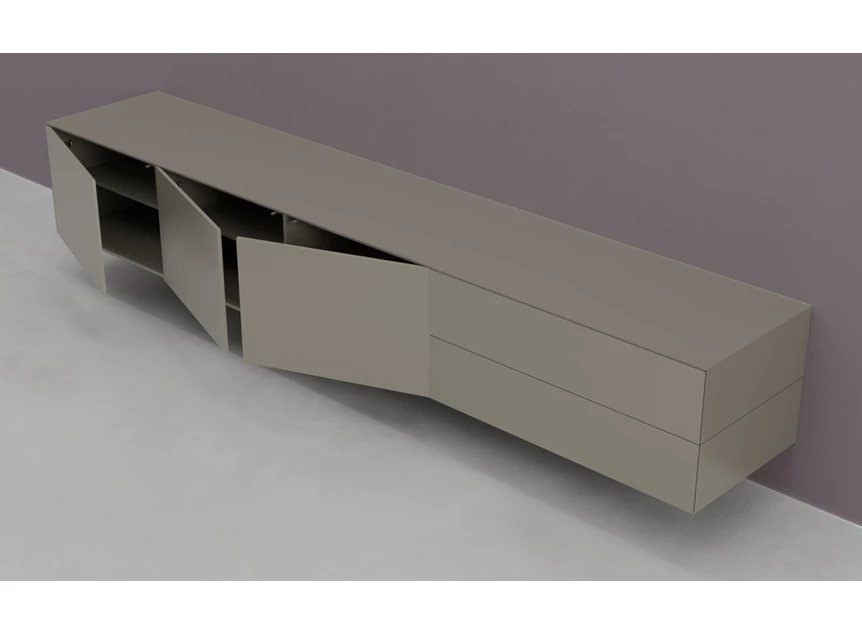 Open Tv-kast Prisma opstelling 640 hangend matte lak platina Coesel