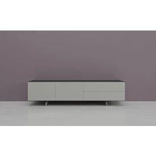 Tv-kast Prisma opstelling 500 matte lak nouveau gris blad zwart Coesel