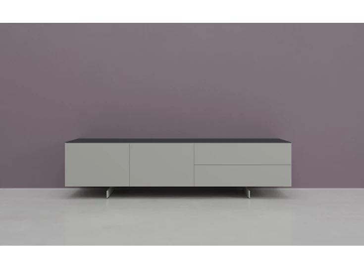 Tv-kast Prisma opstelling 500 matte lak nouveau gris blad zwart Coesel