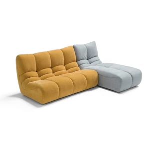 Zetel Formosa met longchair combi stof oker geel grijs Franco Ferri