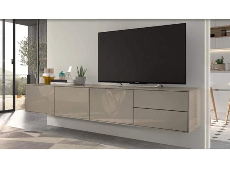 Tv-kast Adatto hangend hoogglans taupe