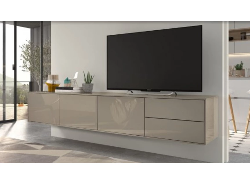Tv-kast Adatto hangend hoogglans taupe