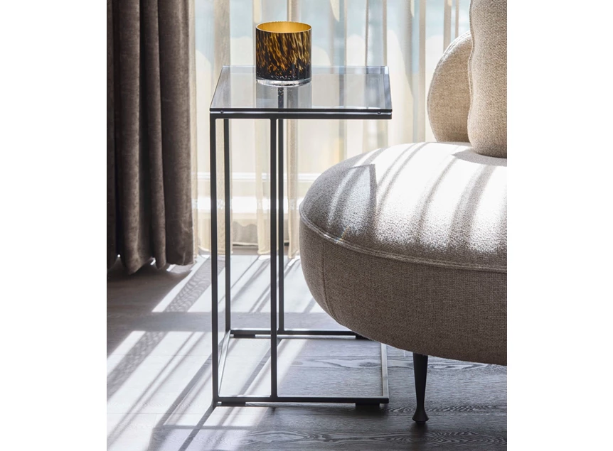 Bijzettafel Wire grey smoked glass Bert Plantagie