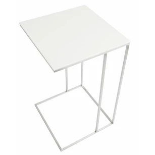 Bovenkant Bijzettafel Wireless blad keramiek dekton wit poot rvs Bert Plantagie