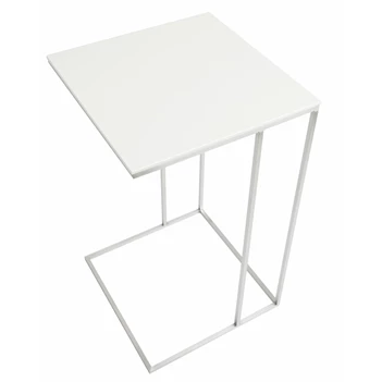 Bovenkant Bijzettafel Wireless blad keramiek dekton wit poot rvs Bert Plantagie