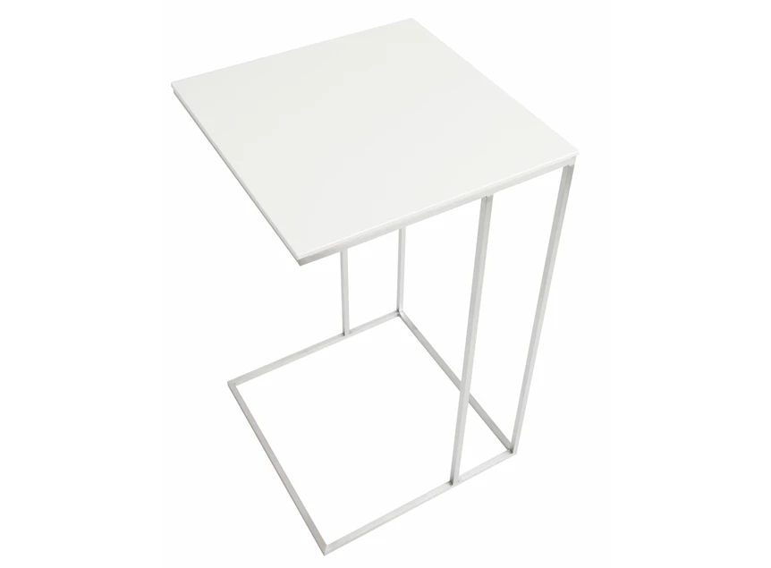 Bovenkant Bijzettafel Wireless blad keramiek dekton wit poot rvs Bert Plantagie