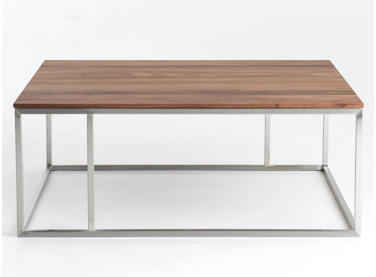 Front Salontafel Wireless hout Amerikaans noot poot rvs Bert Plantagie
