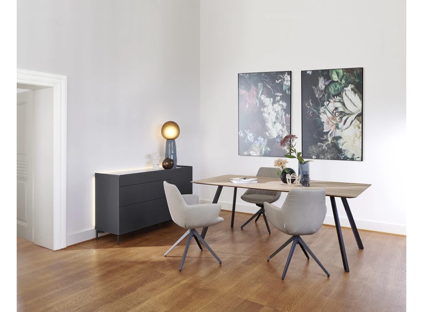 Eettafel Tube actie massief hout rustiek eik bianco olie Bert Plantagie