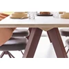 Detail Eettafel Tristan Steel massief hout metalen onderstel Bert Plantagie