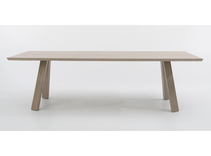 Front Eettafel Tristan massief hout eik pale grey Bert Plantagie