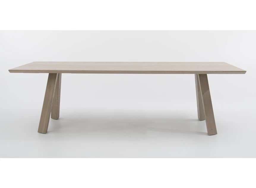 Front Eettafel Tristan massief hout eik pale grey Bert Plantagie