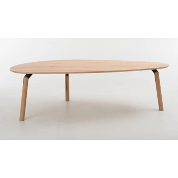 Eettafel Trinity driehoekig massief hout eik natuur Bert Plantagie