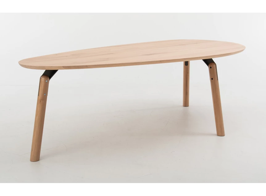 Gedraaid Eettafel Trinity driehoekig massief hout eik natuur Bert Plantagie