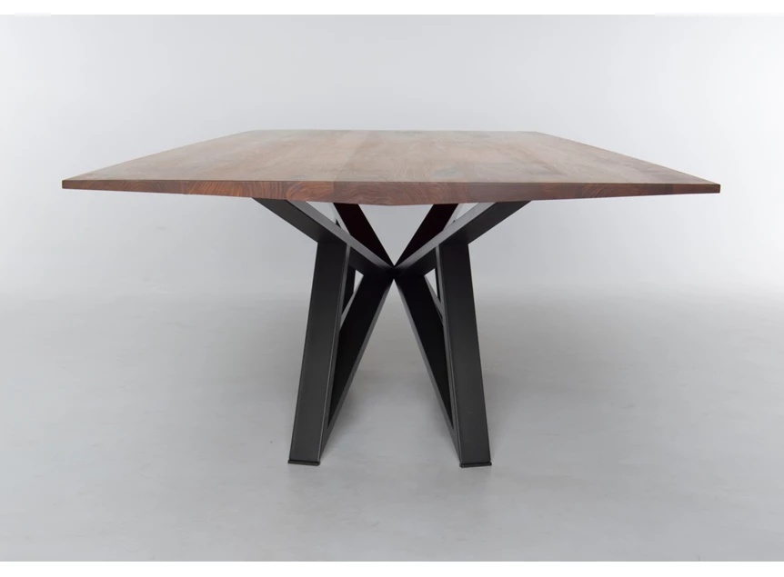 Zijkant Eettafel Stella massief hout Ameikaans noot Bert Plantagie