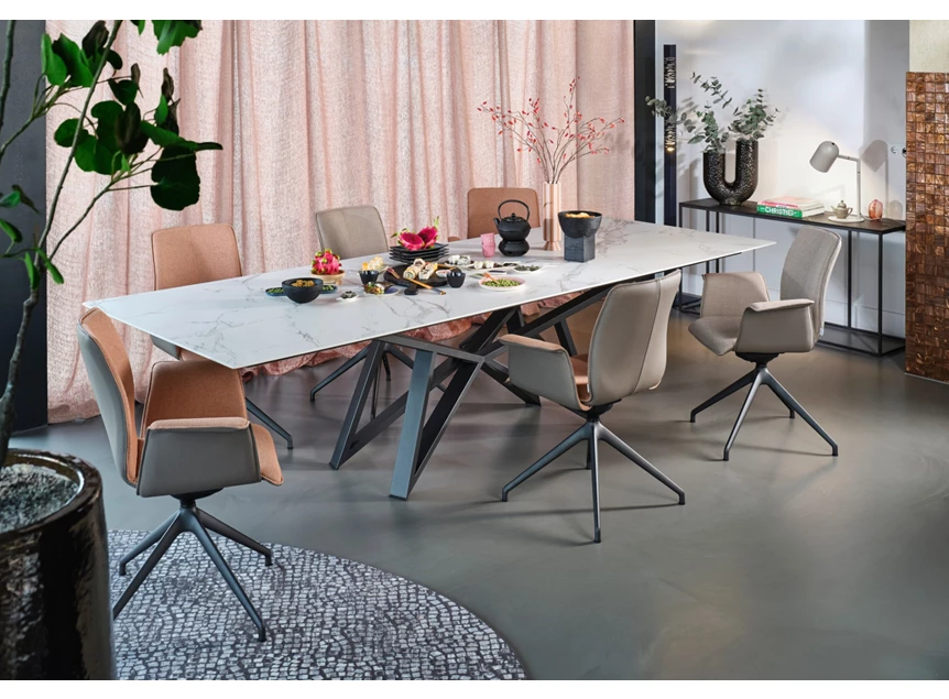 Eettafel Stella Dekton witte marmerlook Bert Plantagie