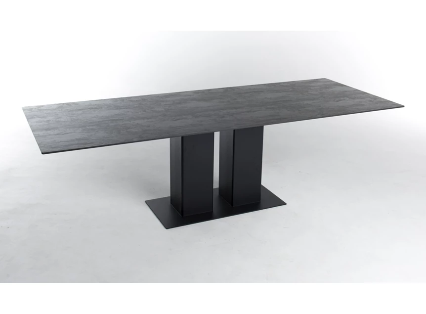 Eettafel Shelter keramiek antraciet dubbele zuil Bert Plantagie