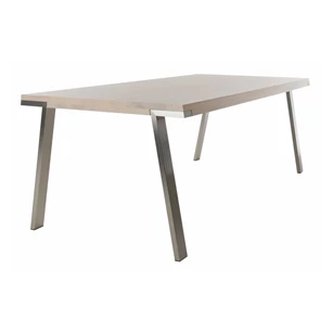 Eettafel Seven massief lichte eik poot RVS Bert Plantagie