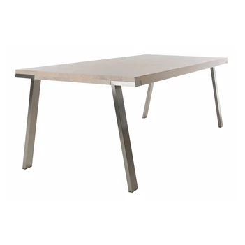 Eettafel Seven massief lichte eik poot RVS Bert Plantagie