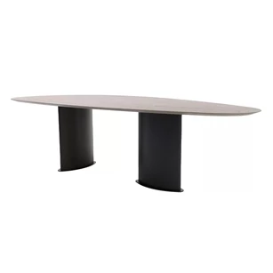 Eettafel Roman Table Talk kiezel organisch massief hout eik vergrijsd Bert Plantagie