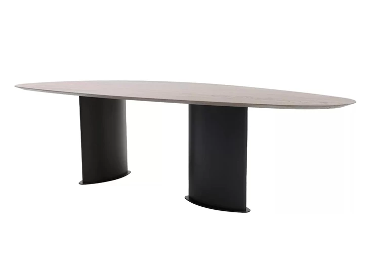 Eettafel Roman Table Talk kiezel organisch massief hout eik vergrijsd Bert Plantagie