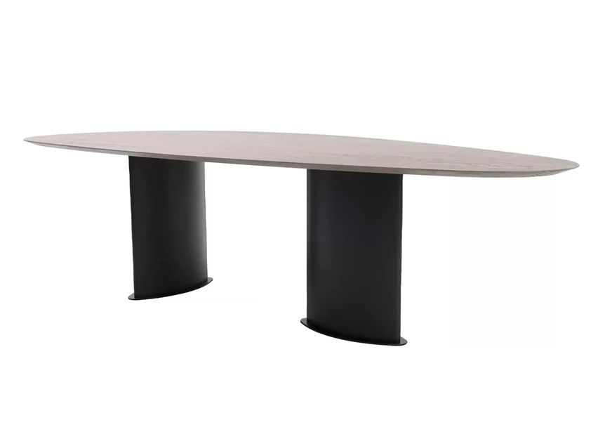 Eettafel Roman Table Talk kiezel organisch massief hout eik vergrijsd Bert Plantagie