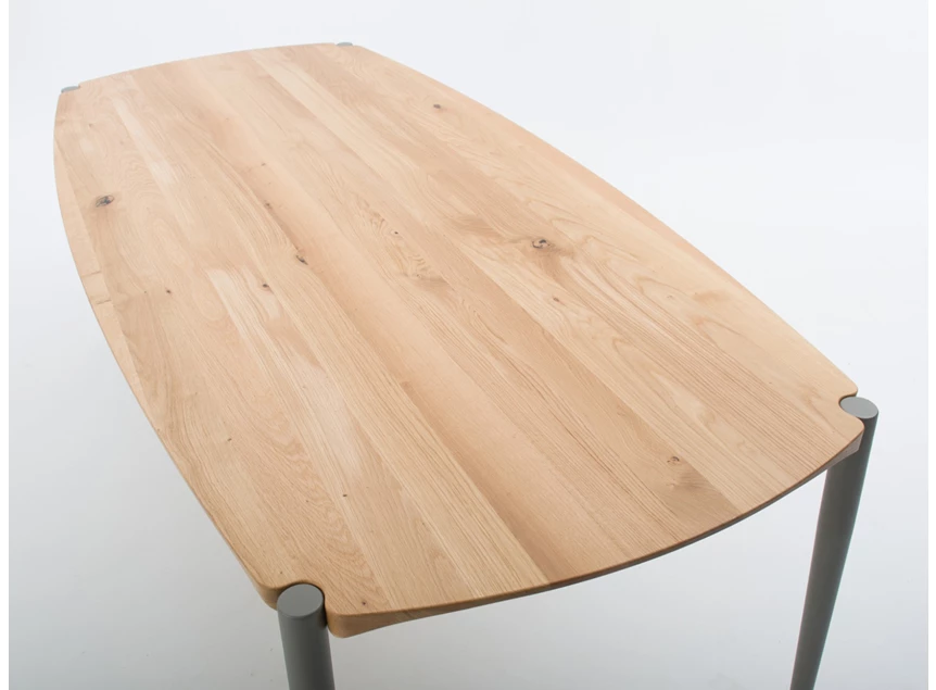 Bovenkant Eettafel Poppy massief hout eik naturel Bert Plantagie