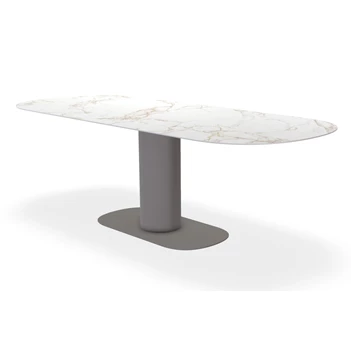 Eettafel Plat Ovaal Table Talk Dekton marmerlook Bert Plantagie