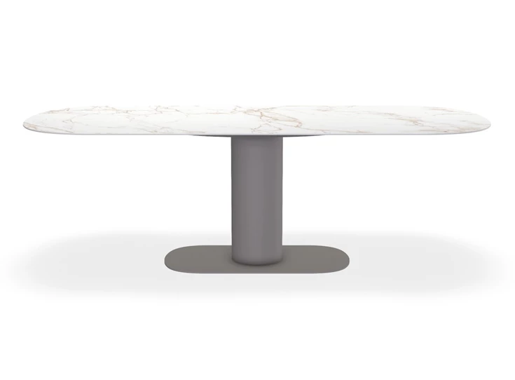 Front Eettafel Plat Ovaal Table Talk Dekton marmerlook Bert Plantagie