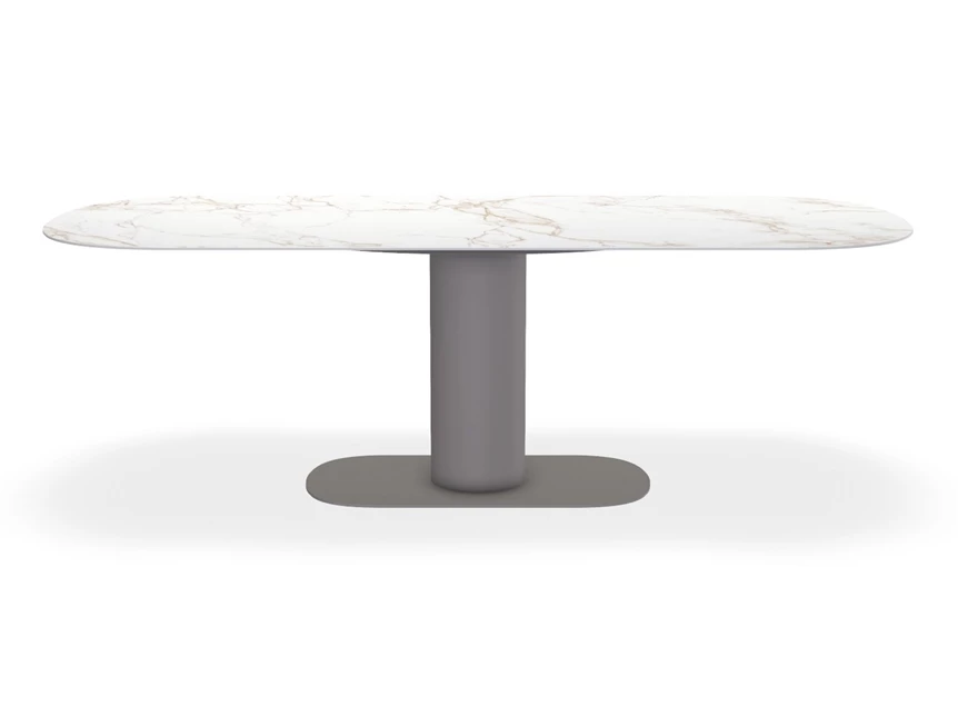 Front Eettafel Plat Ovaal Table Talk Dekton marmerlook Bert Plantagie