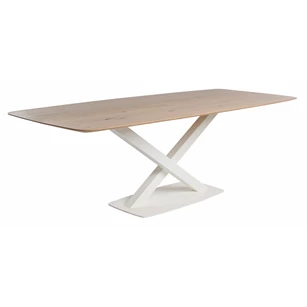 Eettafel Oxxi Table Talk bootvorm massief hout eik Bert Plantagie