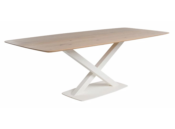 Eettafel Oxxi Table Talk bootvorm massief hout eik Bert Plantagie