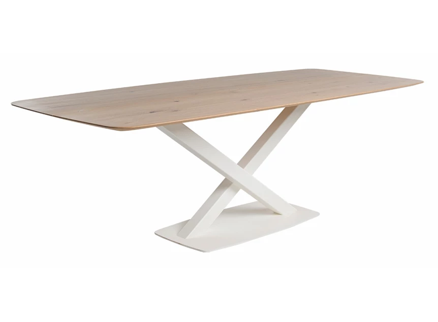 Eettafel Oxxi Table Talk bootvorm massief hout eik Bert Plantagie