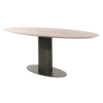 Eettafel Oval ovaal massief hout lichte eik Bert Plantagie