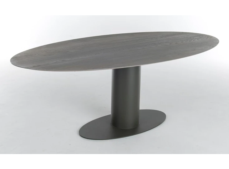Eettafel Oval ovaal massief hout donker eik Bert Plantagie