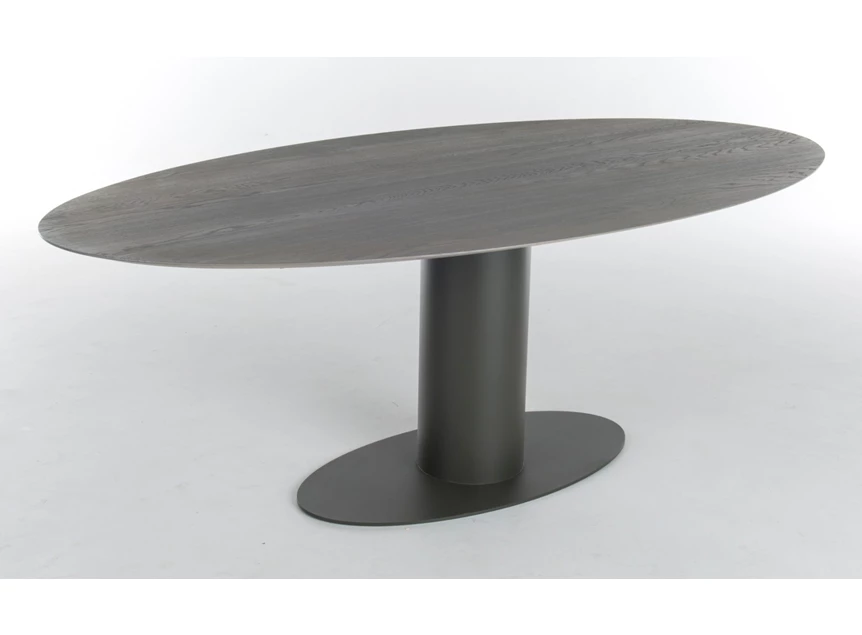 Eettafel Oval ovaal massief hout donker eik Bert Plantagie