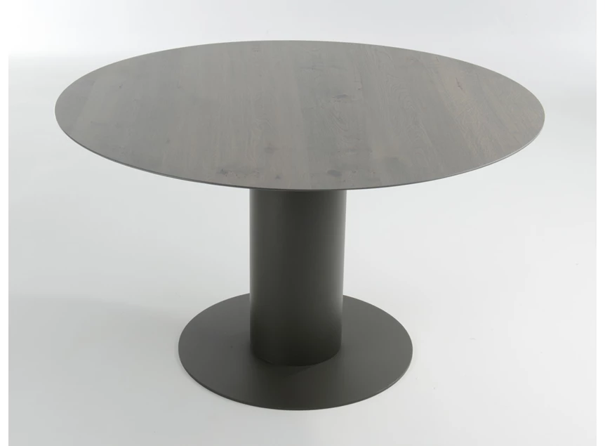 Eettafel Oval rond massief hout donker eik Bert Plantagie