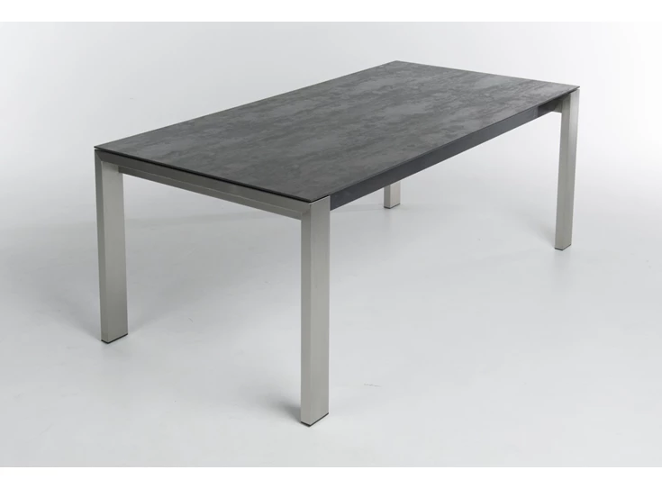 Gesloten Verlengbare eettafel Opis blad Dekton donker natuursteenlook Bert Plantagie