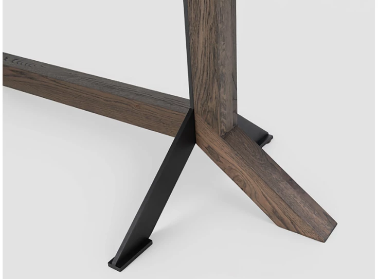 Detail onderstel Verlengbare eettafel Nexus End massief hout eik bruin Bert Plantagie