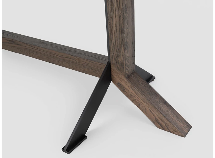 Detail onderstel Verlengbare eettafel Nexus End massief hout eik bruin Bert Plantagie