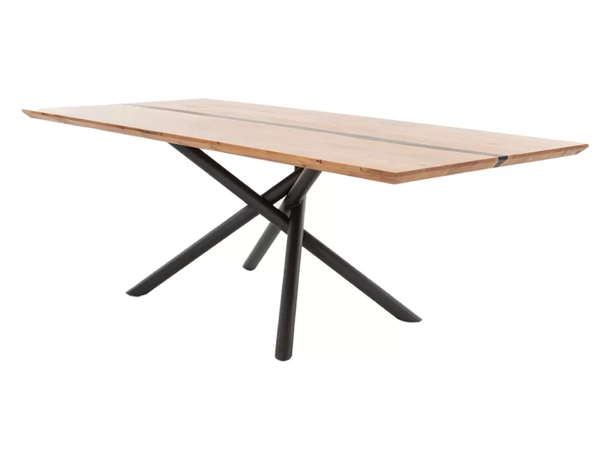 Eettafel Maas massief hout eik epoxy antraciet Bert Plantagie