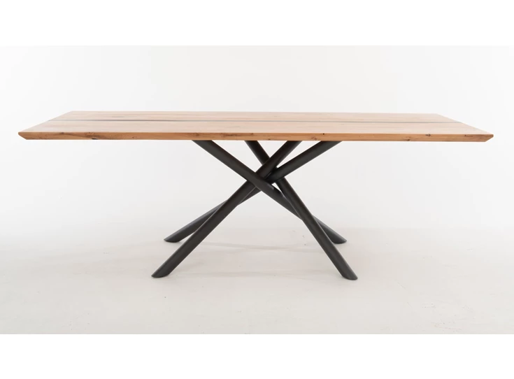 Front Eettafel Maas massief hout eik epoxy antraciet Bert Plantagie