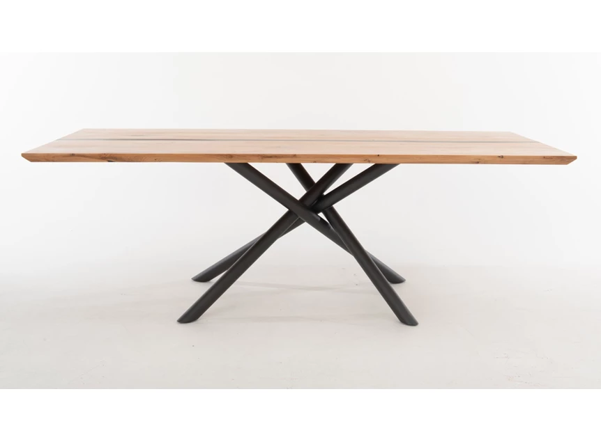 Front Eettafel Maas massief hout eik epoxy antraciet Bert Plantagie