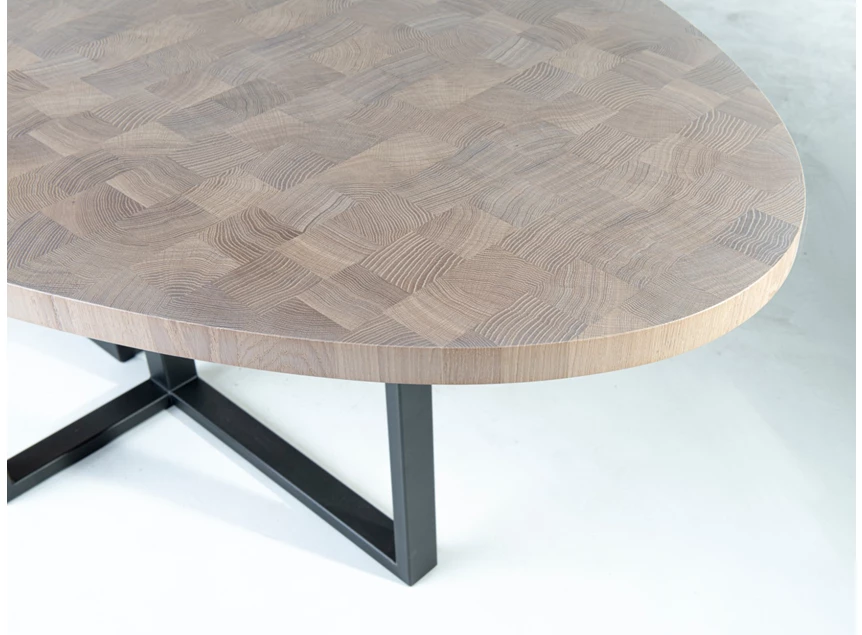 Eettafel Eris ovaal massief hout eik kopshout Bert Plantagie