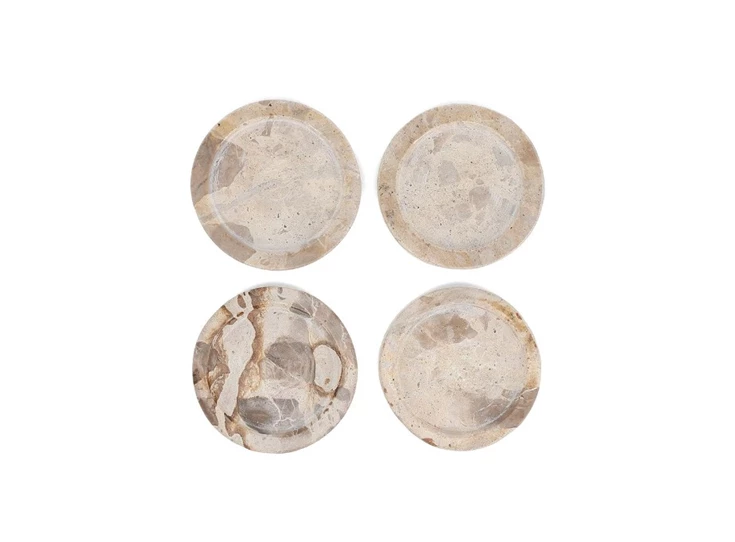 glasonderzetter 10cm marmer beige opus - set 4