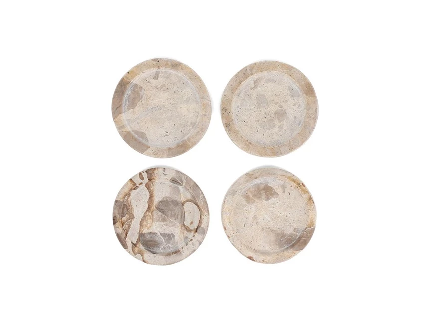 glasonderzetter 10cm marmer beige opus - set 4