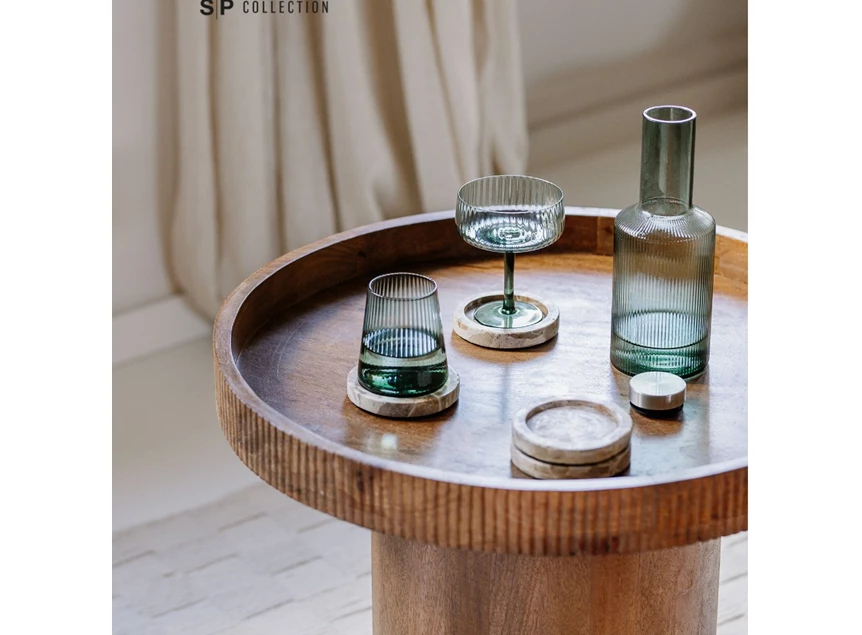glasonderzetter 10cm marmer beige opus - set 4 sfeerfoto