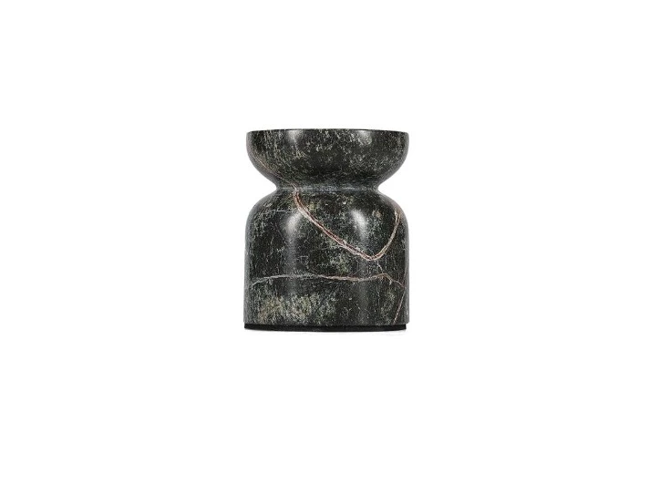 Kandelaar 9xH10,5cm marmer groen Opus voorkant