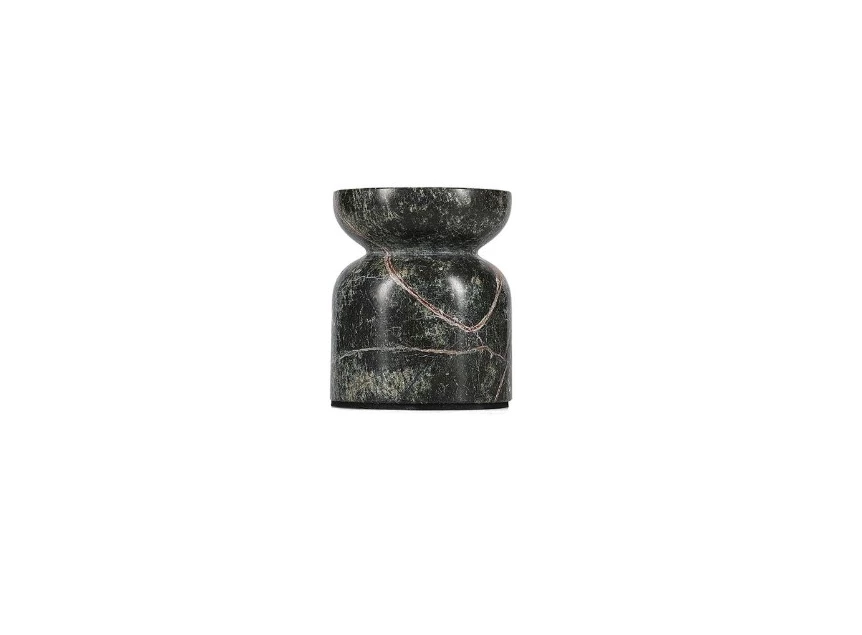 Kandelaar 9xH10,5cm marmer groen Opus voorkant