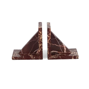 Boekensteun marmer burgundy Opus - set/2