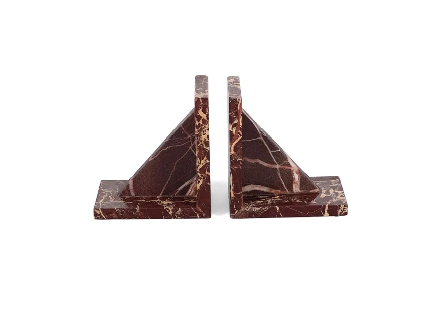 Boekensteun marmer burgundy Opus - set/2